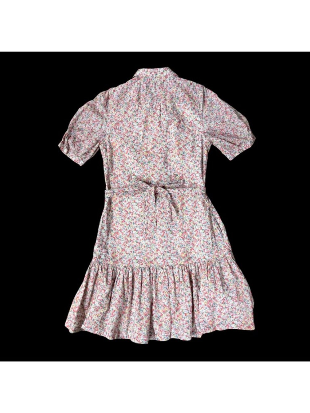 Lauren Ralph Lauren Floral Shirt Dress Cotton Tie Waist Size 6 Pockets Flowers - Picture 3 of 8
